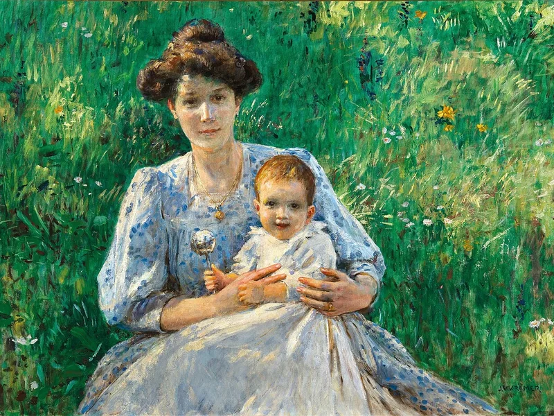 1861-Johann Victor Krämer - Madre con bambino